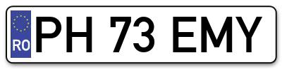 Placuta inmatriculare numar auto  PH-73-EMY, PH 73 EMY, PH73EMY