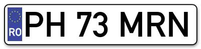 Placuta inmatriculare numar auto  PH-73-MRN, PH 73 MRN, PH73MRN