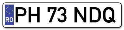 Placuta inmatriculare numar auto  PH-73-NDQ, PH 73 NDQ, PH73NDQ