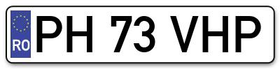 Placuta inmatriculare numar auto  PH-73-VHP, PH 73 VHP, PH73VHP