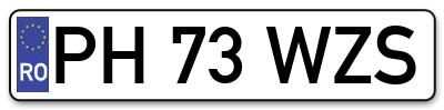Placuta inmatriculare numar auto  PH-73-WZS, PH 73 WZS, PH73WZS