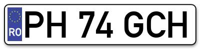 Placuta inmatriculare numar auto  PH-74-GCH, PH 74 GCH, PH74GCH