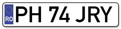 Placuta inmatriculare numar auto  PH-74-JRY, PH 74 JRY, PH74JRY