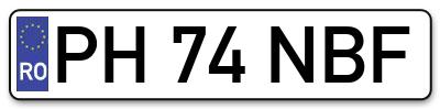 Placuta inmatriculare numar auto  PH-74-NBF, PH 74 NBF, PH74NBF
