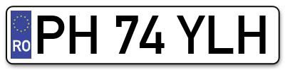 Placuta inmatriculare numar auto  PH-74-YLH, PH 74 YLH, PH74YLH