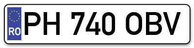 Placuta inmatriculare numar auto  PH-740-OBV, PH 740 OBV, PH740OBV