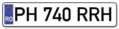 Placuta inmatriculare numar auto  PH-740-RRH, PH 740 RRH, PH740RRH