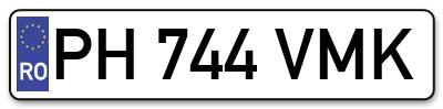 Placuta inmatriculare numar auto  PH-744-VMK, PH 744 VMK, PH744VMK