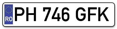 Placuta inmatriculare numar auto  PH-746-GFK, PH 746 GFK, PH746GFK
