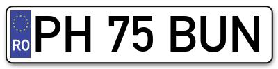Placuta inmatriculare numar auto  PH-75-BUN, PH 75 BUN, PH75BUN
