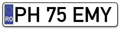 Placuta inmatriculare numar auto  PH-75-EMY, PH 75 EMY, PH75EMY