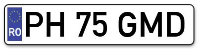 Placuta inmatriculare numar auto  PH-75-GMD, PH 75 GMD, PH75GMD