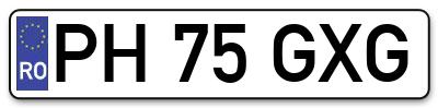 Placuta inmatriculare numar auto  PH-75-GXG, PH 75 GXG, PH75GXG