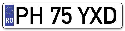 Placuta inmatriculare numar auto  PH-75-YXD, PH 75 YXD, PH75YXD