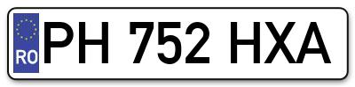 Placuta inmatriculare numar auto  PH-752-HXA, PH 752 HXA, PH752HXA