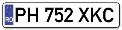 Placuta inmatriculare numar auto  PH-752-XKC, PH 752 XKC, PH752XKC