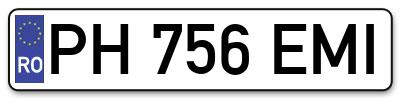 Placuta inmatriculare numar auto  PH-756-EMI, PH 756 EMI, PH756EMI