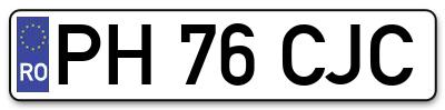 Placuta inmatriculare numar auto  PH-76-CJC, PH 76 CJC, PH76CJC