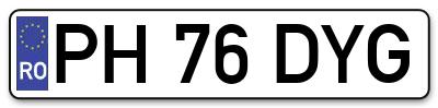 Placuta inmatriculare numar auto  PH-76-DYG, PH 76 DYG, PH76DYG