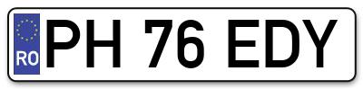 Placuta inmatriculare numar auto  PH-76-EDY, PH 76 EDY, PH76EDY