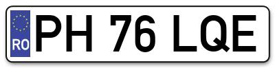 Placuta inmatriculare numar auto  PH-76-LQE, PH 76 LQE, PH76LQE