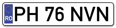 Placuta inmatriculare numar auto  PH-76-NVN, PH 76 NVN, PH76NVN