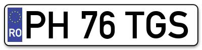 Placuta inmatriculare numar auto  PH-76-TGS, PH 76 TGS, PH76TGS
