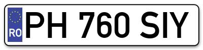 Placuta inmatriculare numar auto  PH-760-SIY, PH 760 SIY, PH760SIY