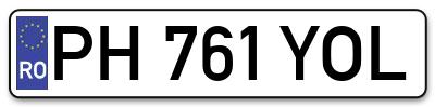 Placuta inmatriculare numar auto  PH-761-YOL, PH 761 YOL, PH761YOL