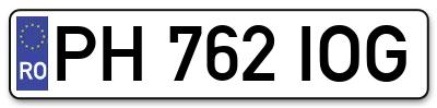 Placuta inmatriculare numar auto  PH-762-IOG, PH 762 IOG, PH762IOG