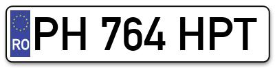 Placuta inmatriculare numar auto  PH-764-HPT, PH 764 HPT, PH764HPT