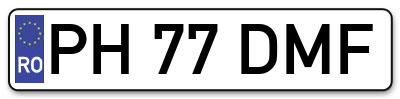 Placuta inmatriculare numar auto  PH-77-DMF, PH 77 DMF, PH77DMF