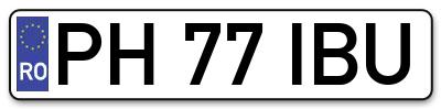Placuta inmatriculare numar auto  PH-77-IBU, PH 77 IBU, PH77IBU