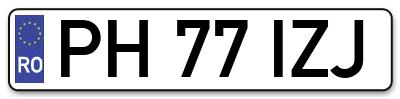 Placuta inmatriculare numar auto  PH-77-IZJ, PH 77 IZJ, PH77IZJ