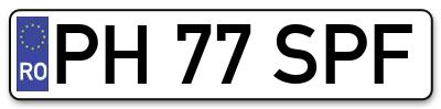 Placuta inmatriculare numar auto  PH-77-SPF, PH 77 SPF, PH77SPF
