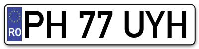 Placuta inmatriculare numar auto  PH-77-UYH, PH 77 UYH, PH77UYH