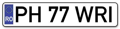 Placuta inmatriculare numar auto  PH-77-WRI, PH 77 WRI, PH77WRI