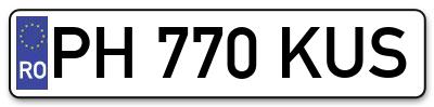 Placuta inmatriculare numar auto  PH-770-KUS, PH 770 KUS, PH770KUS