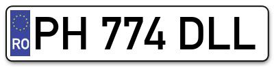 Placuta inmatriculare numar auto  PH-774-DLL, PH 774 DLL, PH774DLL