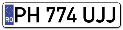 Placuta inmatriculare numar auto  PH-774-UJJ, PH 774 UJJ, PH774UJJ