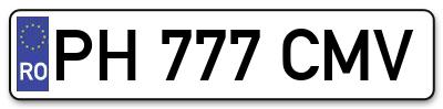 Placuta inmatriculare numar auto  PH-777-CMV, PH 777 CMV, PH777CMV