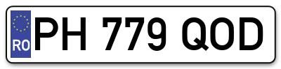 Placuta inmatriculare numar auto  PH-779-QOD, PH 779 QOD, PH779QOD