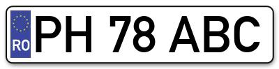 Placuta inmatriculare numar auto  PH-78-ABC, PH 78 ABC, PH78ABC