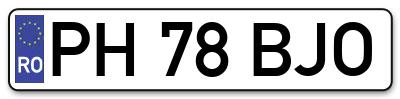 Placuta inmatriculare numar auto  PH-78-BJO, PH 78 BJO, PH78BJO