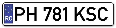 Placuta inmatriculare numar auto  PH-781-KSC, PH 781 KSC, PH781KSC