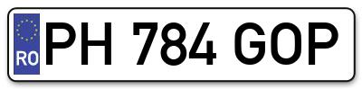 Placuta inmatriculare numar auto  PH-784-GOP, PH 784 GOP, PH784GOP