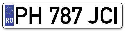 Placuta inmatriculare numar auto  PH-787-JCI, PH 787 JCI, PH787JCI