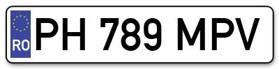 Placuta inmatriculare numar auto  PH-789-MPV, PH 789 MPV, PH789MPV