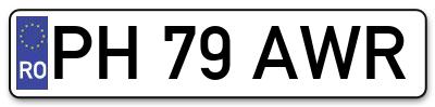Placuta inmatriculare numar auto  PH-79-AWR, PH 79 AWR, PH79AWR