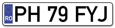 Placuta inmatriculare numar auto  PH-79-FYJ, PH 79 FYJ, PH79FYJ